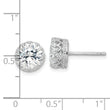 Cheryl M Sterling Silver Rhodium-plated Brilliant-cut CZ 8mm Crown Post Stud Earrings