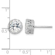 Cheryl M Sterling Silver Rhodium-plated Brilliant-cut CZ 8mm Crown Post Stud Earrings - Birthstone Company