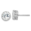Cheryl M Sterling Silver Rhodium-plated Brilliant-cut CZ 8mm Crown Post Stud Earrings