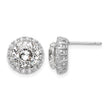 Cheryl M Sterling Silver Rhodium-plated 100 Facet & Brilliant-cut Round CZ Halo Post Earrings - Birthstone Company
