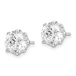 Cheryl M Sterling Silver Rhodium-plated Brilliant-cut CZ Stud Post Earrings