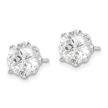 Cheryl M Sterling Silver Rhodium-plated Brilliant-cut CZ Stud Post Earrings