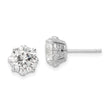 Cheryl M Sterling Silver Rhodium-plated Brilliant-cut CZ Stud Post Earrings