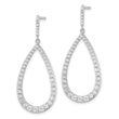 Cheryl M Sterling Silver Rhodium-plated Brilliant-cut CZ Open Pear Shape Post Dangle Earrings - Birthstone Company