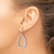 Cheryl M Sterling Silver Rhodium-plated Brilliant-cut CZ Open Pear Shape Post Dangle Earrings - Birthstone Company