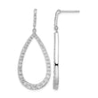 Cheryl M Sterling Silver Rhodium-plated Brilliant-cut CZ Open Pear Shape Post Dangle Earrings - Birthstone Company