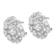 Cheryl M Sterling Silver Rhodium-plated Cushion-cut Marquise-cut & Brilliant-cut CZ Cluster Dome Post Omega Back Earrings - Birthstone Company
