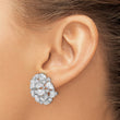 Cheryl M Sterling Silver Rhodium-plated Cushion-cut Marquise-cut & Brilliant-cut CZ Cluster Dome Post Omega Back Earrings - Birthstone Company