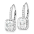 Cheryl M Sterling Silver Rhodium-plated Brilliant-cut and Asscher-cut CZ Leverback Earrings - Birthstone Company