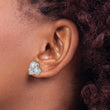 Cheryl M Sterling Silver Rhodium-plated Baguette-cut and Brilliant-cut CZ Love Knot Post Earrings - Birthstone Company