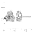 Cheryl M Sterling Silver Rhodium-plated Baguette-cut and Brilliant-cut CZ Love Knot Post Earrings - Birthstone Company