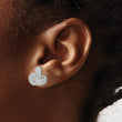 Cheryl M Sterling Silver Rhodium-plated Brilliant-cut Pave CZ Love Knot Post Earrings - Birthstone Company
