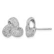 Cheryl M Sterling Silver Rhodium-plated Brilliant-cut Pave CZ Love Knot Post Earrings - Birthstone Company