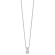 Cheryl M Sterling Silver Rhodium-plated Brilliant-cut 8mm Round CZ with CZ Split Bail 18 Inch Necklace