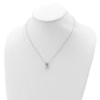 Cheryl M Sterling Silver Rhodium-plated Brilliant-cut 8mm Round CZ with CZ Split Bail 18 Inch Necklace