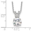 Cheryl M Sterling Silver Rhodium-plated Brilliant-cut 8mm Round CZ with CZ Split Bail 18 Inch Necklace