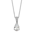 Cheryl M Sterling Silver Rhodium-plated Brilliant-cut Pear CZ Pendant 18 Inch Necklace