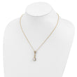 Cheryl M Sterling Silver Gold-plated Brilliant-cut CZ Teardrop and Bezel Halo 18 Inch Necklace