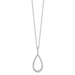 Cheryl M Sterling Silver Rhodium-plated Brilliant-cut CZ Open Pear Shape 18 Inch Necklace