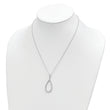 Cheryl M Sterling Silver Rhodium-plated Brilliant-cut CZ Open Pear Shape 18 Inch Necklace