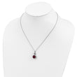 Cheryl M Sterling Silver Rhodium-plated Brilliant-cut Lab Created Ruby and Brilliant-cut White CZ Round Halo 18 Inch Necklace
