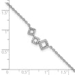 Cheryl M Sterling Silver Rhodium-plated Brilliant-cut CZ Geometric 9.5 Inch Anklet with 1 Inch Extender