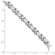 Cheryl M Sterling Silver Rhodium-plated Fancy X and O Cabochon Lab Created Opal and Brilliant-cut CZ 7.25 Inch Bracelet