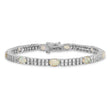 Cheryl M Sterling Silver Rhodium-plated Fancy Cabochon Lab Created Opal and Brilliant-cut CZ 7.5 Inch Bracelet