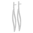 Cheryl M Sterling Silver Rhodium-plated Brilliant-cut CZ In and Out Geometric Post Dangle Earrings - Birthstone Company