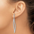 Cheryl M Sterling Silver Rhodium-plated Brilliant-cut CZ In and Out Geometric Post Dangle Earrings - Birthstone Company