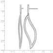Cheryl M Sterling Silver Rhodium-plated Brilliant-cut CZ In and Out Geometric Post Dangle Earrings - Birthstone Company