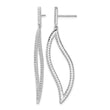 Cheryl M Sterling Silver Rhodium-plated Brilliant-cut CZ In and Out Geometric Post Dangle Earrings - Birthstone Company