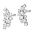 Cheryl M Sterling Silver Rhodium-plated Brilliant-cut CZ Cluster Post Dangle Earrings - Birthstone Company