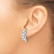 Cheryl M Sterling Silver Rhodium-plated Brilliant-cut CZ Cluster Post Dangle Earrings - Birthstone Company