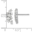 Cheryl M Sterling Silver Rhodium-plated Brilliant-cut CZ Cluster Post Dangle Earrings