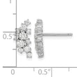 Cheryl M Sterling Silver Rhodium-plated Brilliant-cut CZ Cluster Post Dangle Earrings - Birthstone Company