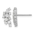 Cheryl M Sterling Silver Rhodium-plated Brilliant-cut CZ Cluster Post Dangle Earrings - Birthstone Company
