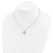 Cheryl M Sterling Silver Rhodium-plated Brilliant-cut CZ Whale Tail 16 Inch Necklace with 2 Inch Extender