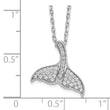 Cheryl M Sterling Silver Rhodium-plated Brilliant-cut CZ Whale Tail 16 Inch Necklace with 2 Inch Extender