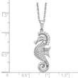 Cheryl M Sterling Silver Rhodium-plated Brilliant-cut CZ Seahorse 16 Inch Necklace with 2 Inch Extender