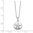 Cheryl M Sterling Silver Rhodium-plated Brilliant-cut CZ Sand Dollar 16 Inch Necklace with 2 Inch Extender