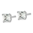 Cheryl M Sterling Silver Rhodium-plated Asscher-cut 5mm CZ Square Post Stud Earrings