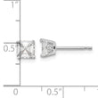 Cheryl M Sterling Silver Rhodium-plated Asscher-cut 5mm CZ Square Post Stud Earrings