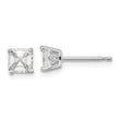 Cheryl M Sterling Silver Rhodium-plated Asscher-cut 5mm CZ Square Post Stud Earrings