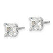 Cheryl M Sterling Silver Rhodium-plated Asscher-cut 6mm CZ Square Post Stud Earrings