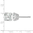 Cheryl M Sterling Silver Rhodium-plated Asscher-cut 7mm CZ Square Post Stud Earrings - Birthstone Company