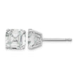 Cheryl M Sterling Silver Rhodium-plated Asscher-cut 7mm CZ Square Post Stud Earrings - Birthstone Company