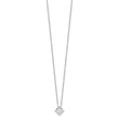 Cheryl M Sterling Silver Rhodium-plated Square Step-Cut CZ 16 Inch Necklace with 2 Inch Extender