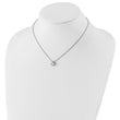 Cheryl M Sterling Silver Rhodium-plated Square Step-Cut CZ 16 Inch Necklace with 2 Inch Extender