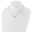 Cheryl M Sterling Silver Rhodium-plated Square Step-Cut CZ 16 Inch Necklace with 2 Inch Extender - Birthstone Company